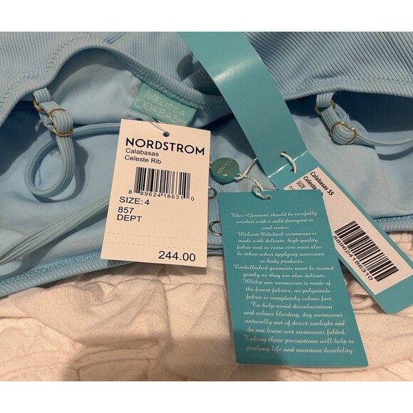 NWT Melissa Odabash Calabasas Celeste Ribbed Swim Suit Size 4 - Picture 9 of 9